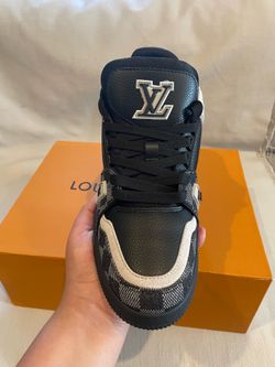 Black & Grey Checkered LV Trainers