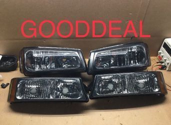 #40 FIT 03-2006 Chevrolet Chevy Silverado Avalanche Chrome Smoked Halogen Headlights Head Light Pair Set 