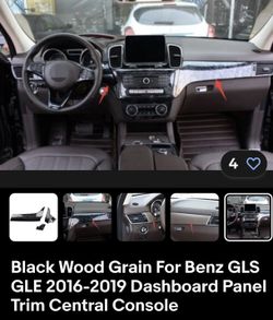 Black Wood Grain Dashboard Front Panel Cover