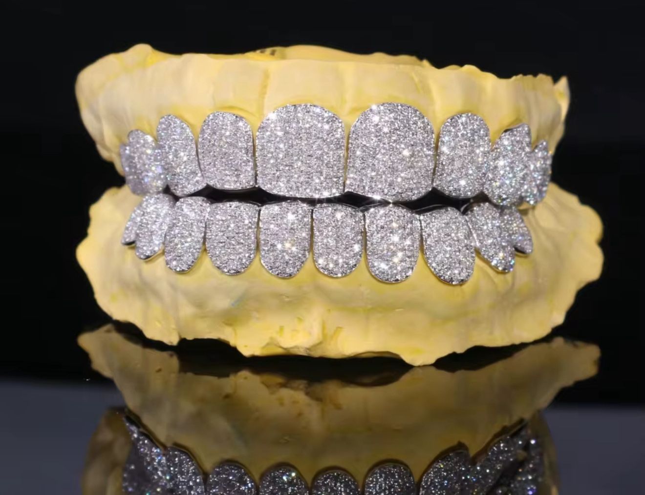 π₯ 10 Top 10 Bottom Silver VVS Lab Diamond Grillz π₯ (Custom Fit)