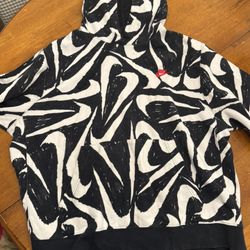 Nike Hoodie Black White All Over Xxl
