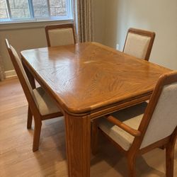 Wood Dining Table With 4 Matching Chairs