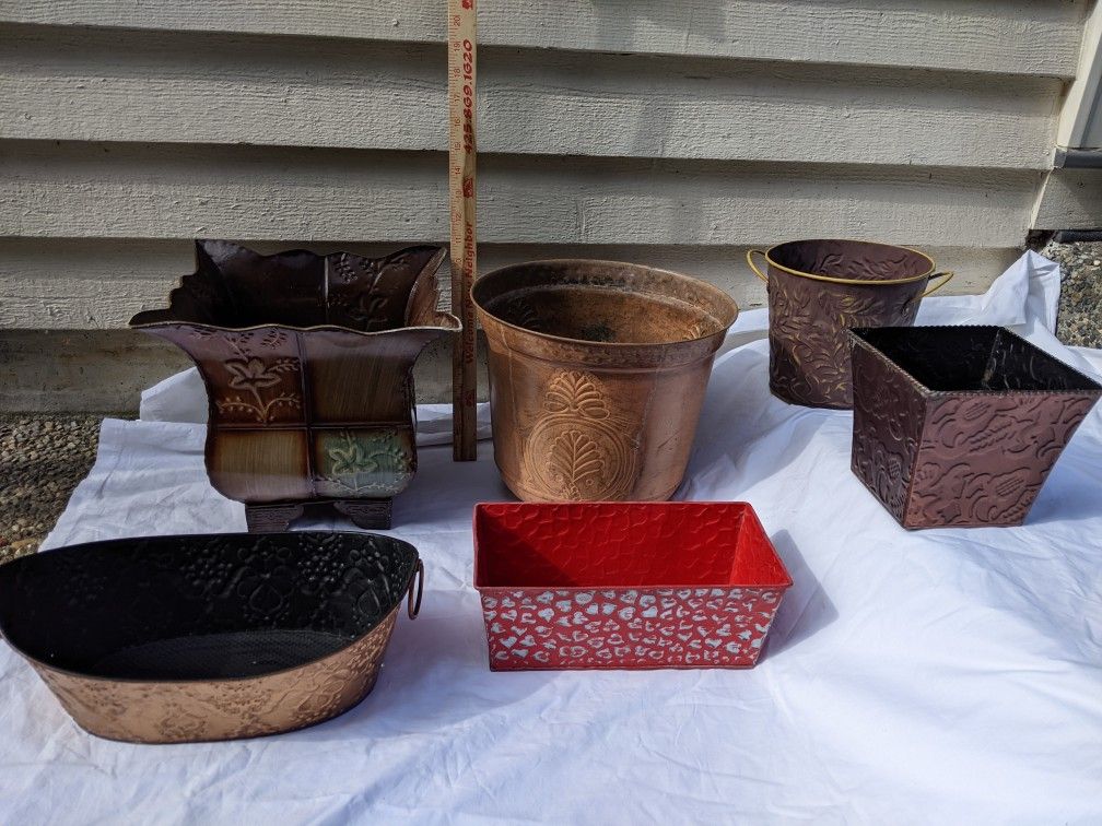 Tin Containers Lot Of 6