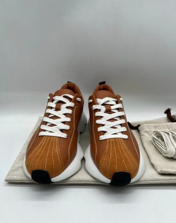 Hermès suede and goat leather sports shoes