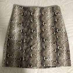 Small Snakeskin Faux Leather Mini Skirt