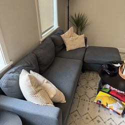 Modern Dark Gray Sectional Sofa 