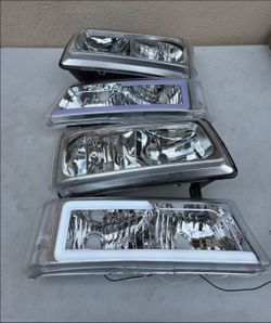 03-06 Chevrolet Silverado Avalanche LED DRL Headlights Luces Micas Calaveras Faros Faroles Focos Headlamps Chevy
