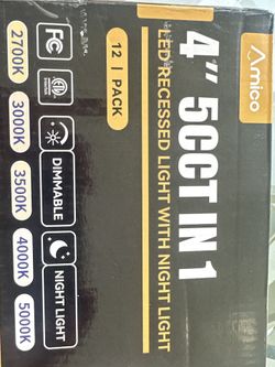 4in Recessed Lights With Night Light- 12 Pack