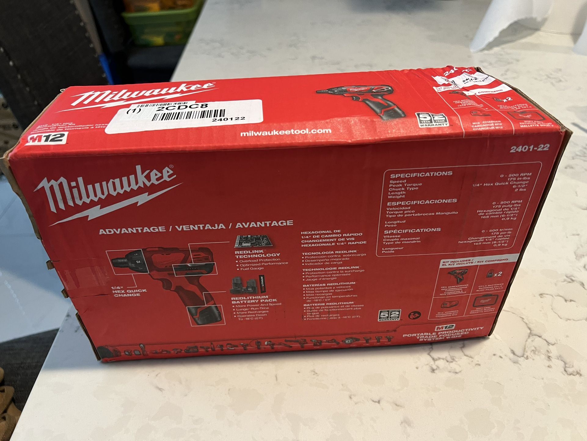 New Milwaukee Screw Driver 12v