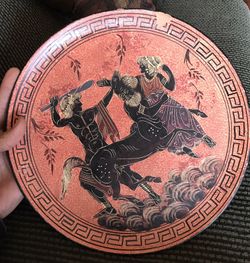 Vintage handpainted Greek wall plate