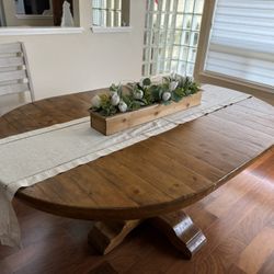 Used Pottery, Barn, Pedestal Extendable Dining Table
