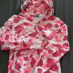 BAPE ABC Camo Shark Full Zip Hoodie Pink