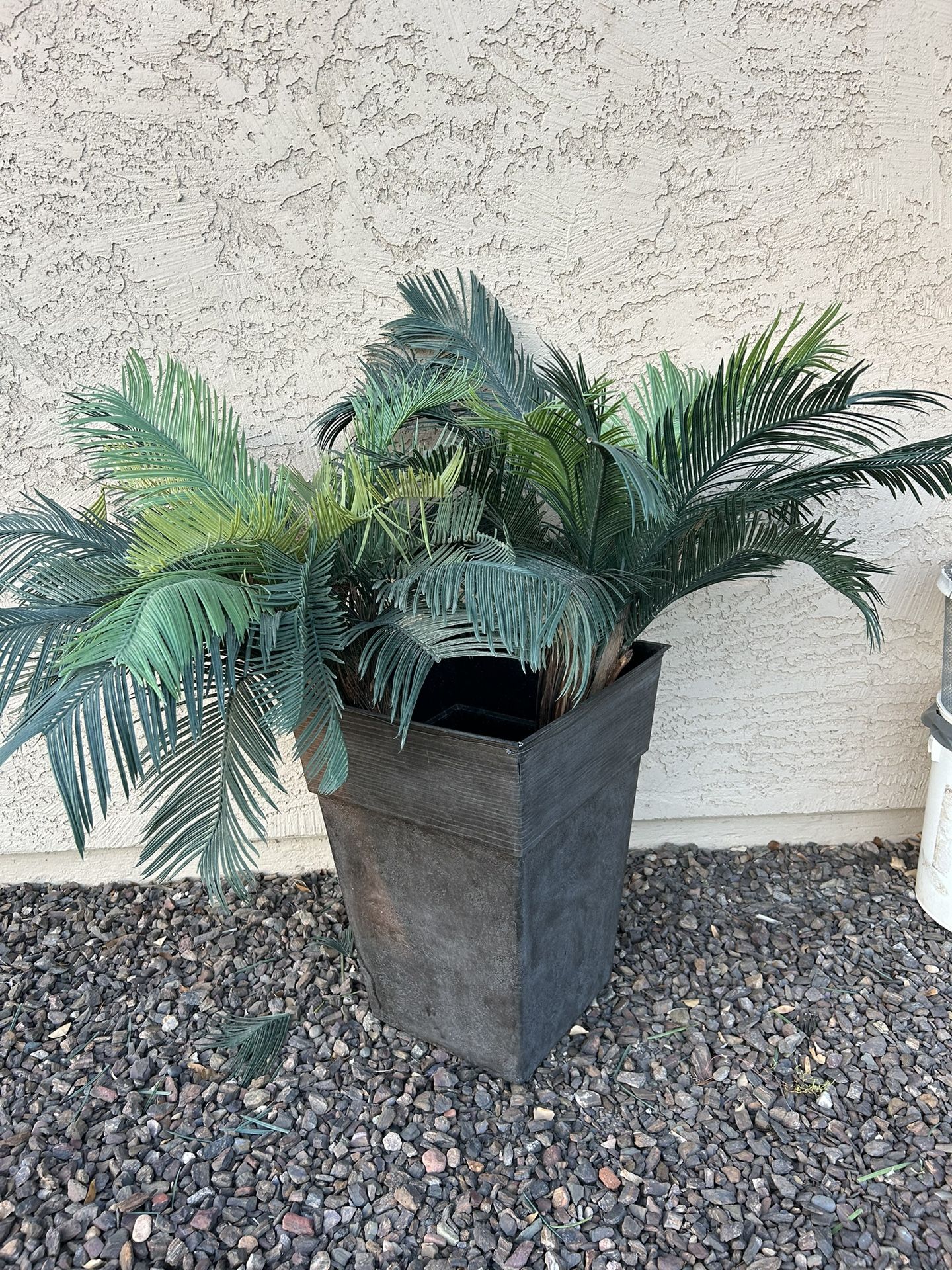 2 Artificial Sago Palms In Resin Pot, Approx 40”
