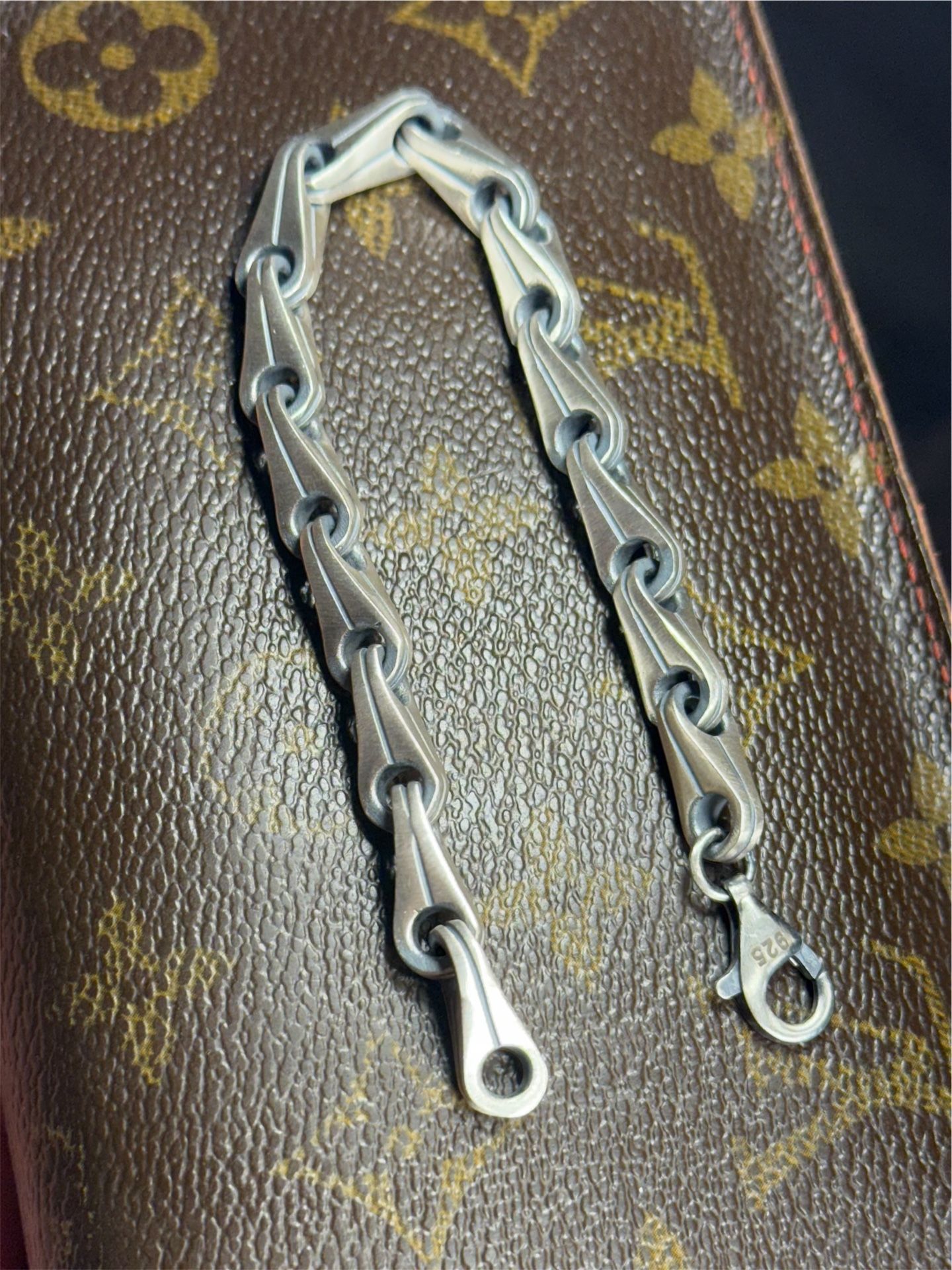 925 Sterling Silver Handmade Bracelet 8.3 Inch Matte Finish 6mm Heavy Chain