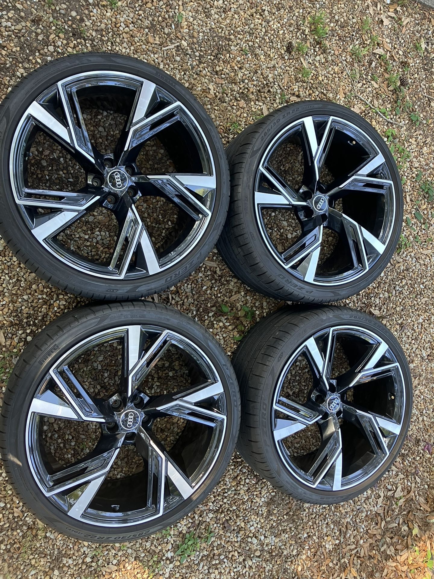 22" Audi RS6 Avant 2020 - 2023 OEM Wheels Rims TIRES RS7 Factory Black 22x10.5