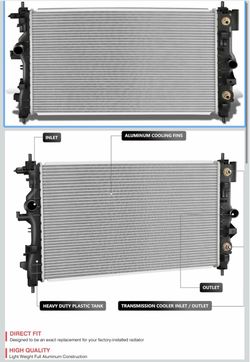 1-Row Aluminum Core Radiator Compatible with 11-15 Cruze / 2016 Cruze Limited 1.4 1.8 AT/MT