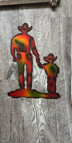 Metal cowboy decor
