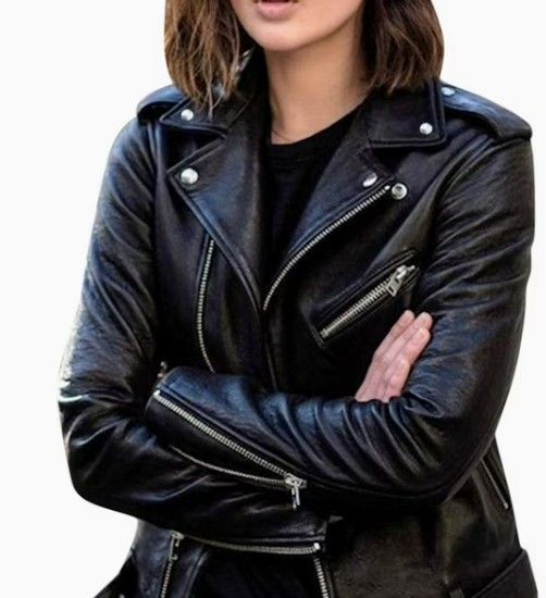 Women's Xl Black Plum Faux Moto Leather Scoop Jacket