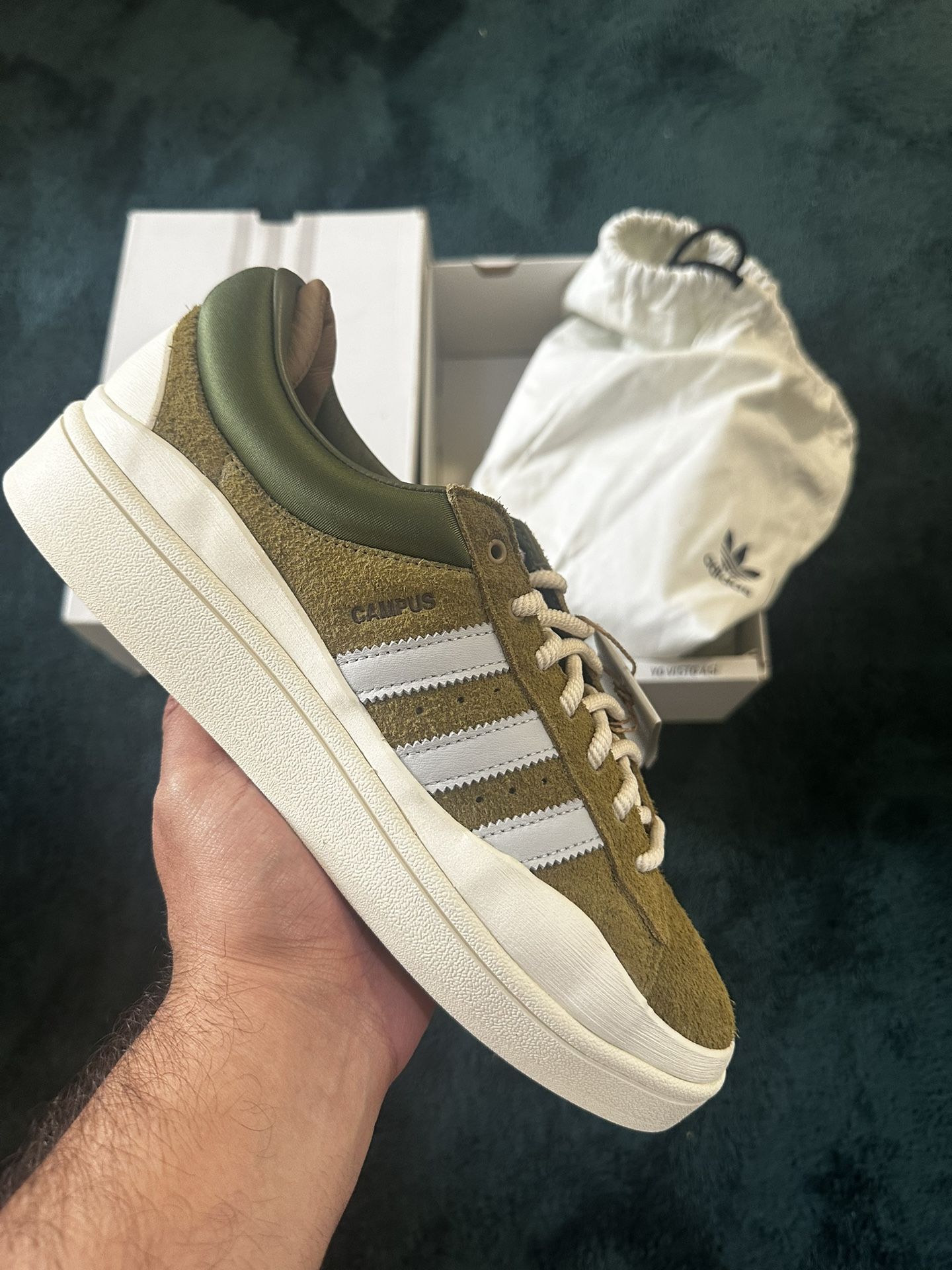 adidas gazelle silver green womens Adidas Campus Light Bad Bunny Wild Moss