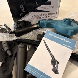 2in1 Cordless Leaf Blower Air Vacuum Snow Dust Sweeper with Battery and Charger