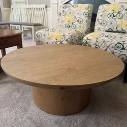 【New】RH Restoration Hardware OSLO PEDESTAL ROUND COFFEE TABLE