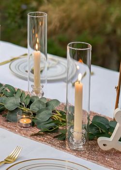 Clear glass Candle stick Holders