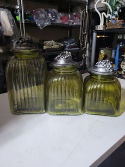 Vintage Green Canister Set