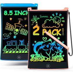 2 Pack LCD Writing Tablet with Stylus, 8.5 inch Colorful Doodle Board Drawing Pad for Kids, Travel Games Activity Learning Toys, Birthday/Christmas Gi