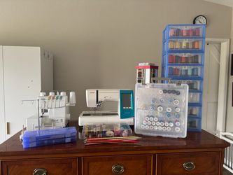 Janome Memory Craft 9900 and Brother 1034D thread surger
