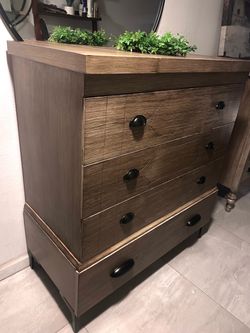 Tall Driftwood Midcentury Dresser