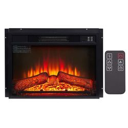 ONLY $95: Electric Fireplace Insert with Remote Control, Ultra Thin Heater & Realistic Log Set - 23"