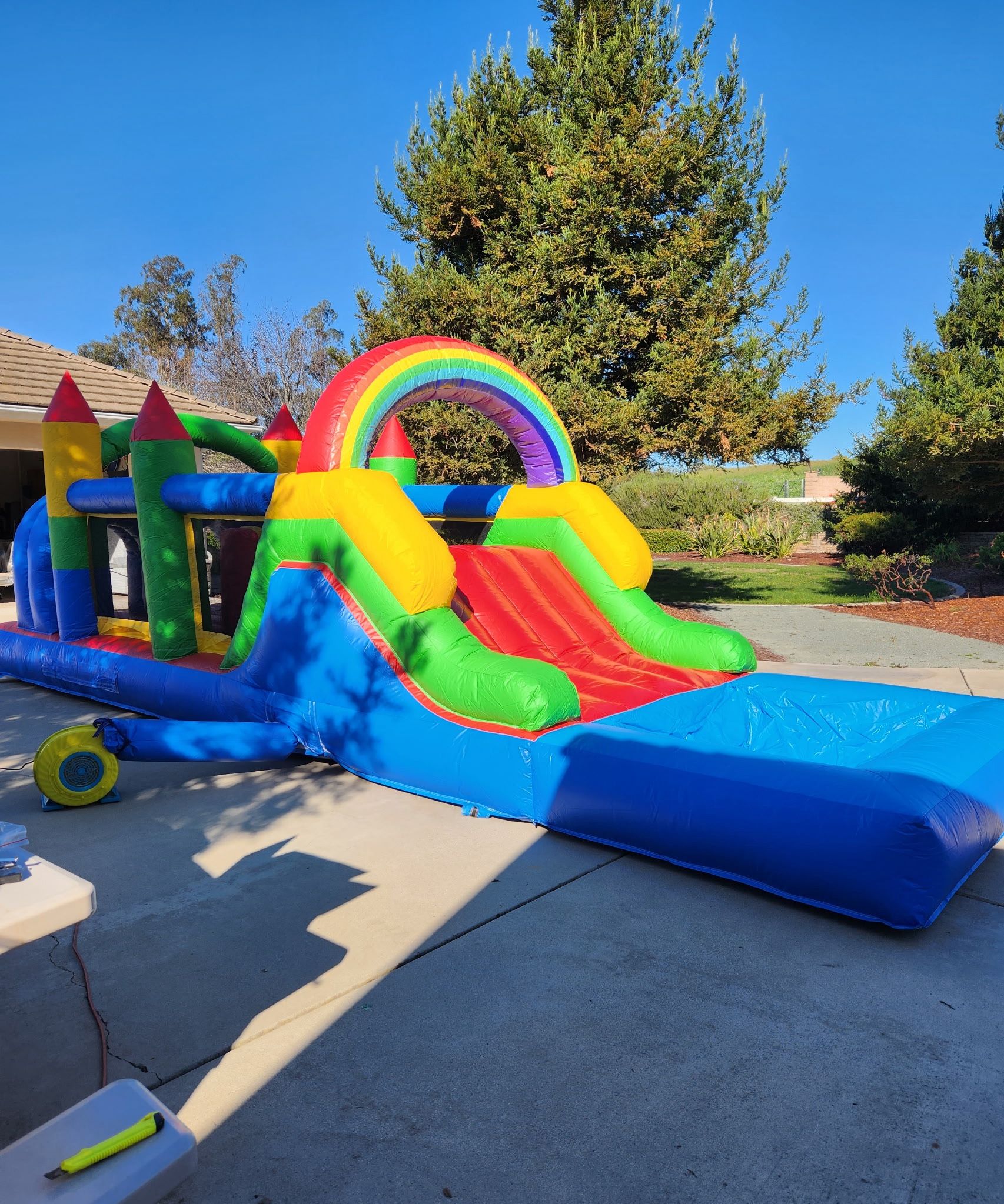 New obstacle course and water slide bounce house New