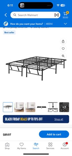 Mainstays Platform Bed Frame Full/Queen