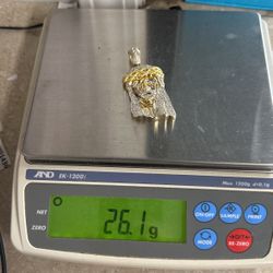 Gold Jesus Piece (10k-26.1 Grams-3ct) 