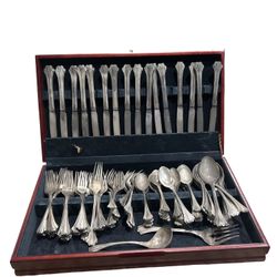 FB Rogers Silver plated Serving 86 Piece Set Vintage 1970 Forks Knifes Spoons Wood Box