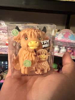 Highland Cow crunchy  Squishy Toy Set