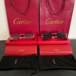 Brand New Authentic Cartier Rimless Photochromic Sunglasses | w/ Box & Tags | Luxury Designer Eyewear | Fast Sale