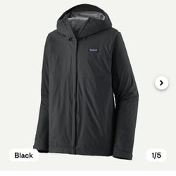 patagonia Men's Torrentshell 3L Rain Jacket Size M Black