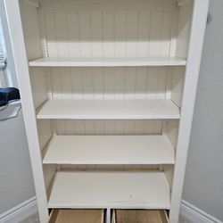 White Dresser, Side Table, Bookcase