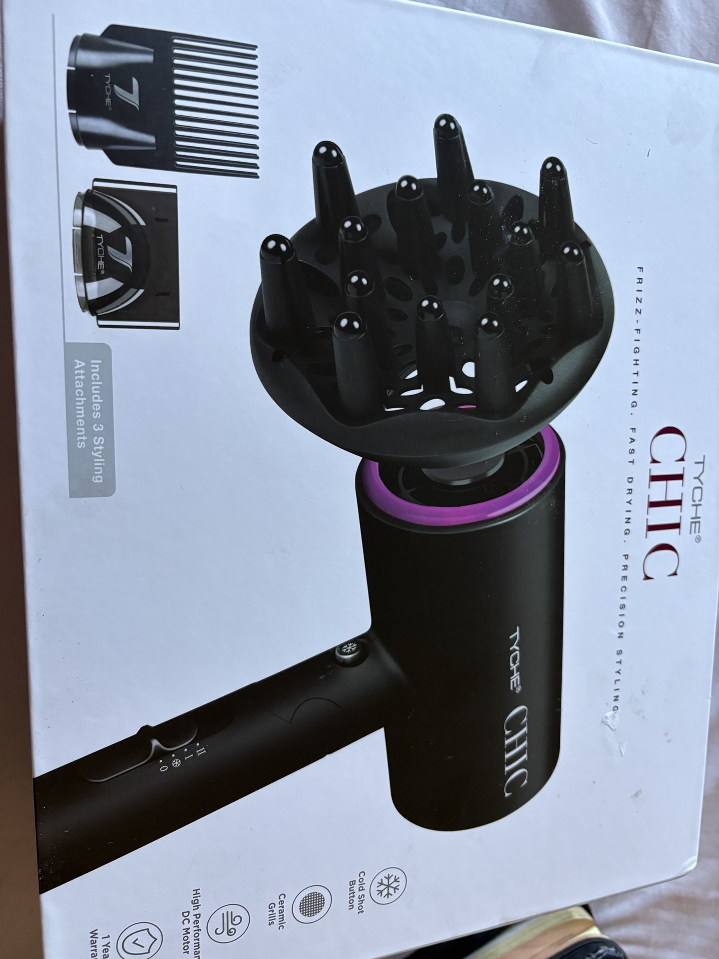 TYCHE CHIC Hair Dryer with 3 attachments