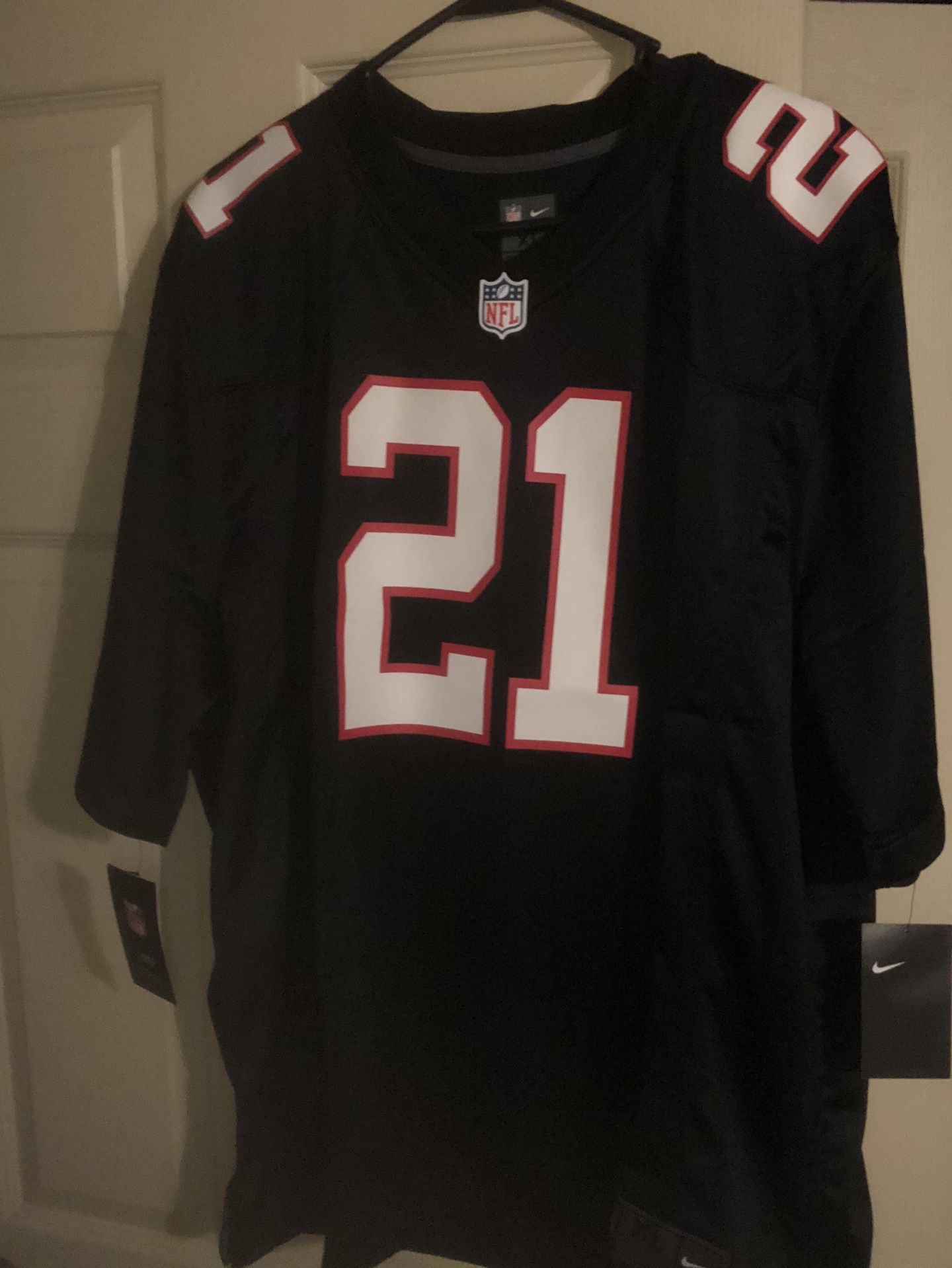 Nike Atlanta Falcons Deion Sanders #21 NFL Football Jersey 479407-021 Size XL