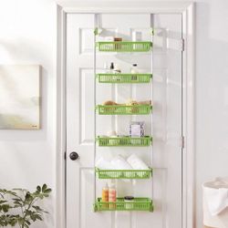6-Tier Basket Over-The-Door Organizer, Lime