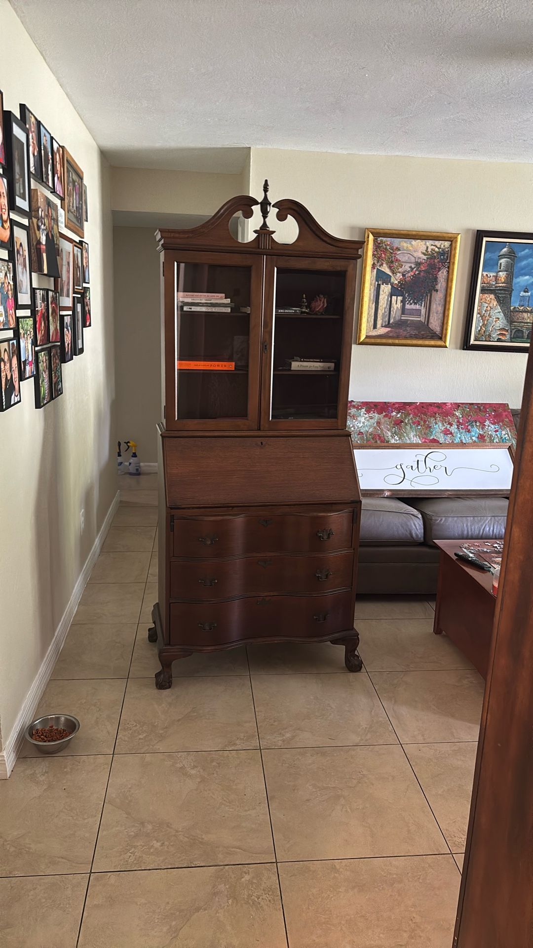 Wood Secretary’s Desk With Hutch