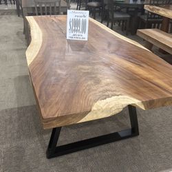 Parota Table With Metal Base 