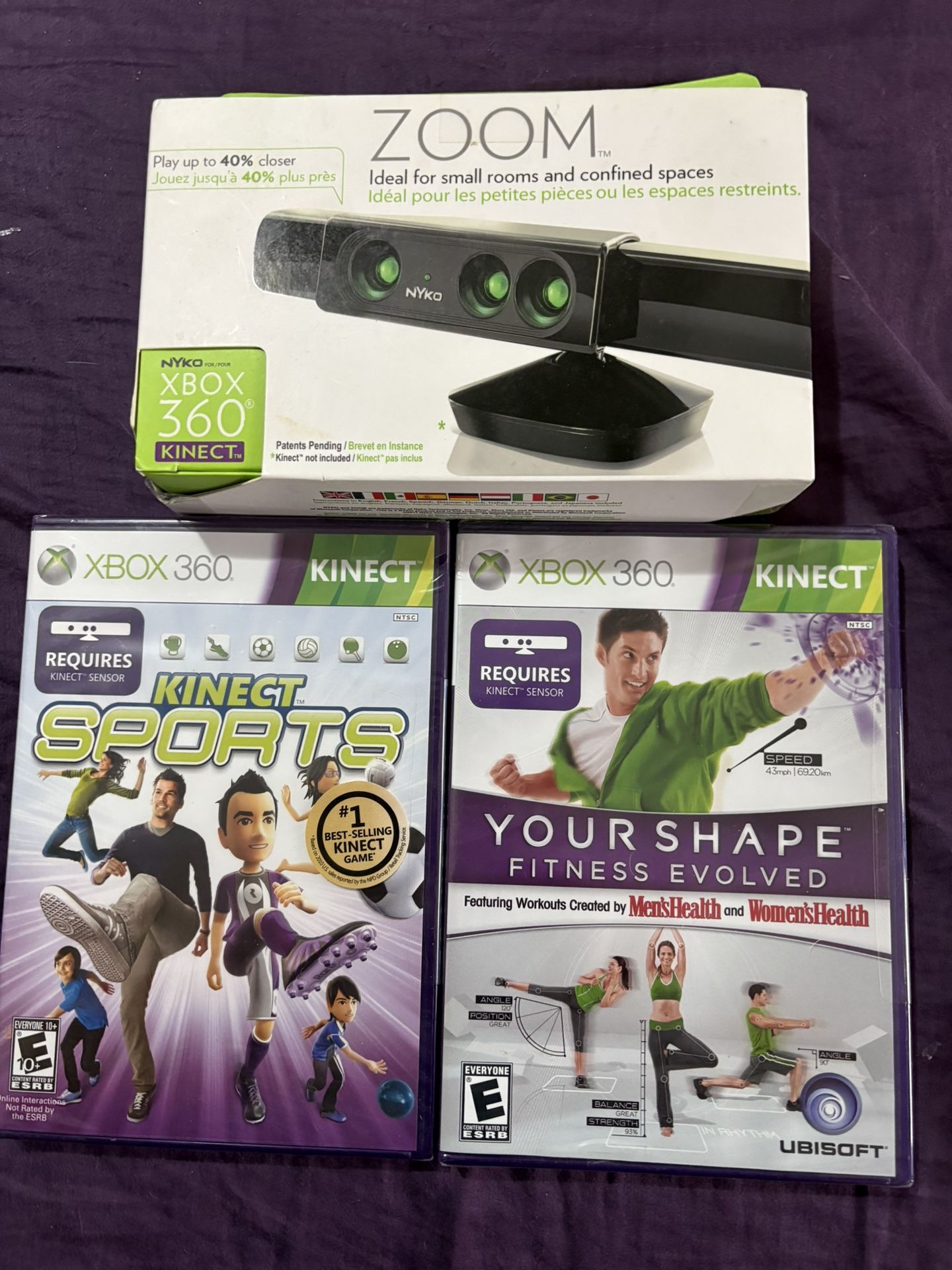 Xbox 360 Zoom & 2 New Kinet Games