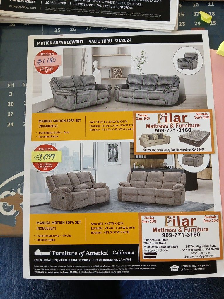2PCS SOFA AND LOVESEAT 