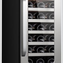 Whynter 33 Bottle Wine Fridge, 15 Inch Wine Cooler Refrigerator Glass Door, 40-65°F Digital Temperature Control, 3 LED Wine Cellar, Built-in or Freest