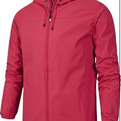 Men's Waterproof Hooded Jacket Lightweight Windproof Softshell with Adjustable Cuffs and Outdoor Use