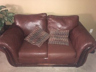 Two leather sofas