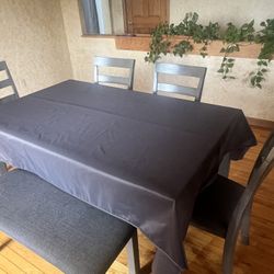 Six seater dining room table with bench/ Chair Seating